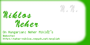 miklos neher business card